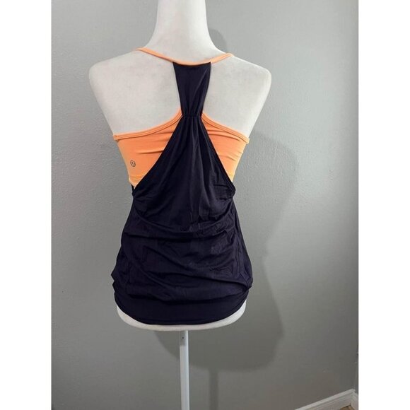 Lululemon No Limit Tank Top Navy Blue And Orange Size 4 - Picture 6 of 10